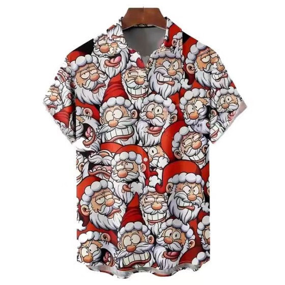 Men's Retro Christmas Hawaiian Shirt Men Women Fashion