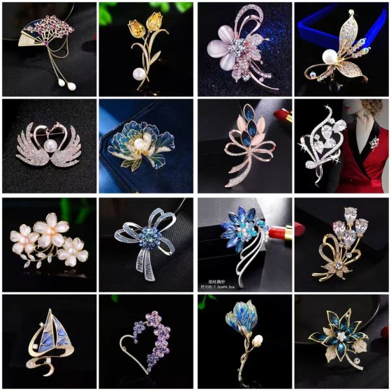 Floral Brooch - High-end, Exquisite, Fashionable Neo-Chinese Style Lapel Pin for Coats, Sweaters, Suits, and Clothing Accessories