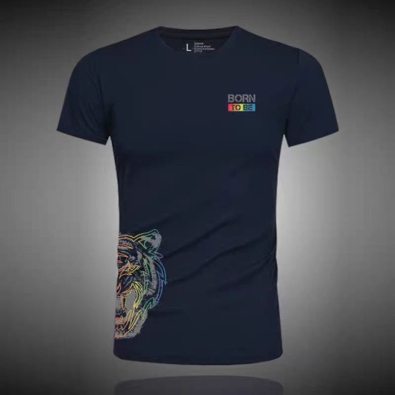 Men's Printed Short-sleeve T-shirt, Summer Thin American Casual Cool Feeling Half-sleeve Modal Round Neck Top