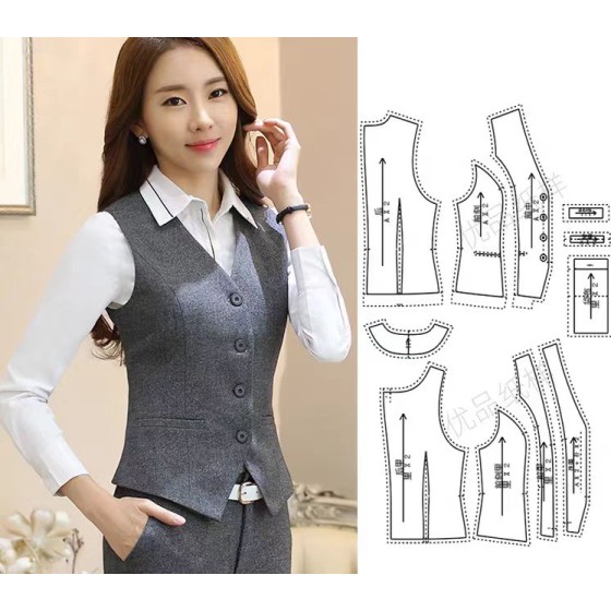 Spring/Summer New Arrivals Women's Professional Suit Vest Set, Short and Versatile Korean Style Bank Uniform Hotel Waistcoat Formal Wear.